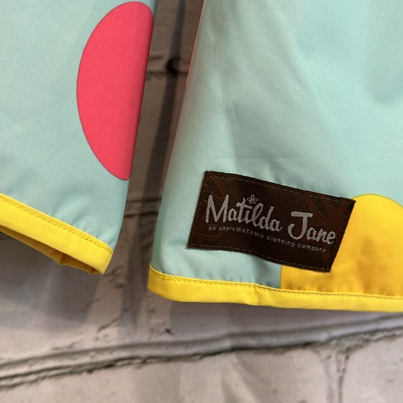 Matilda Jane Polka Dot Vinyl and Cotton Hooded Raincoat Size 6 (#2of2) - Picture 7 of 7